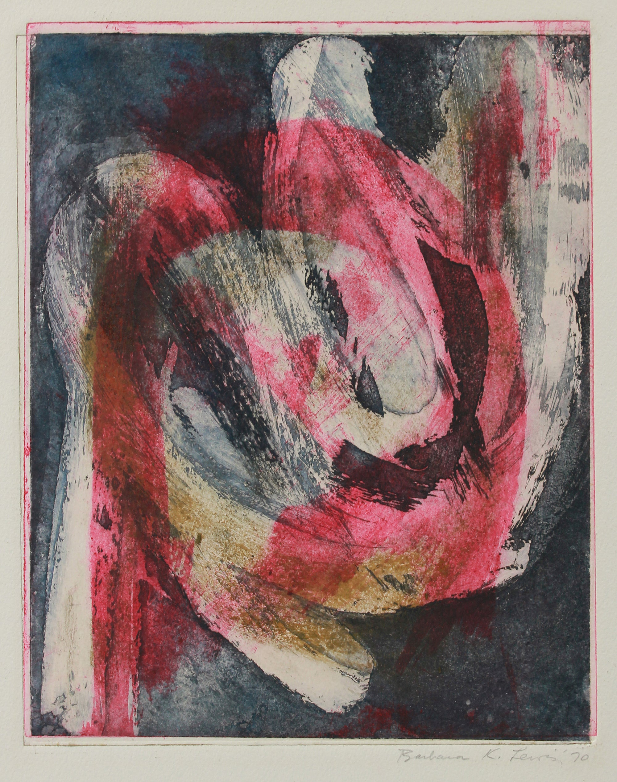 <i>Blue Over Red</i> <br>1970 Mixed Media Print <br><br>#A9157
