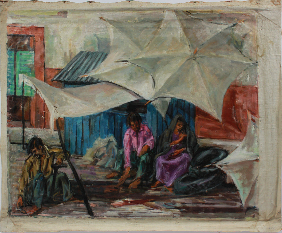 Scene of San Miguel de Allende, Mexico <br>1960s Oil <br><br>#A9161