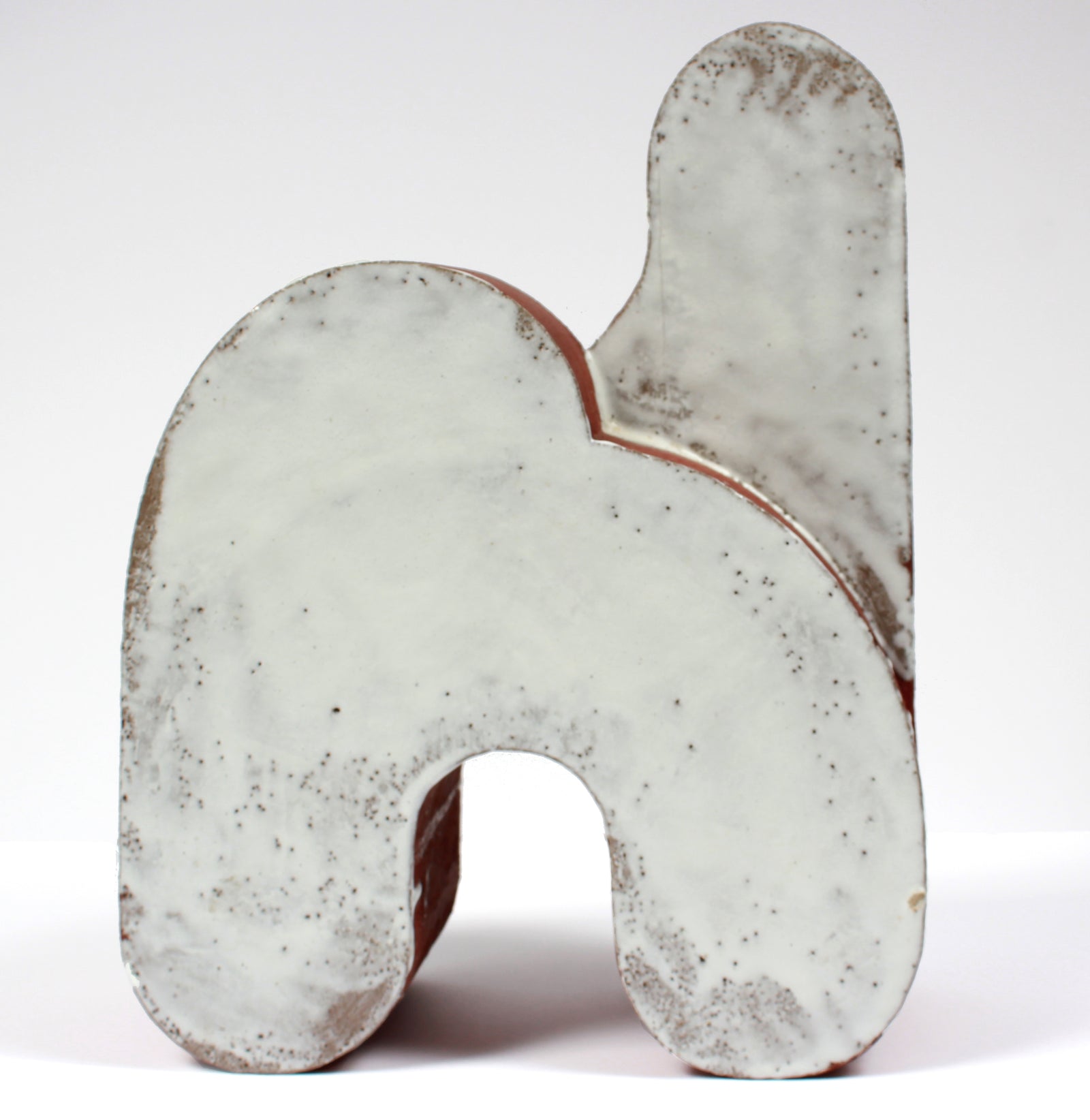 Late 20th Century Rounded Terracotta Form with White Glaze <br><br>#A9162