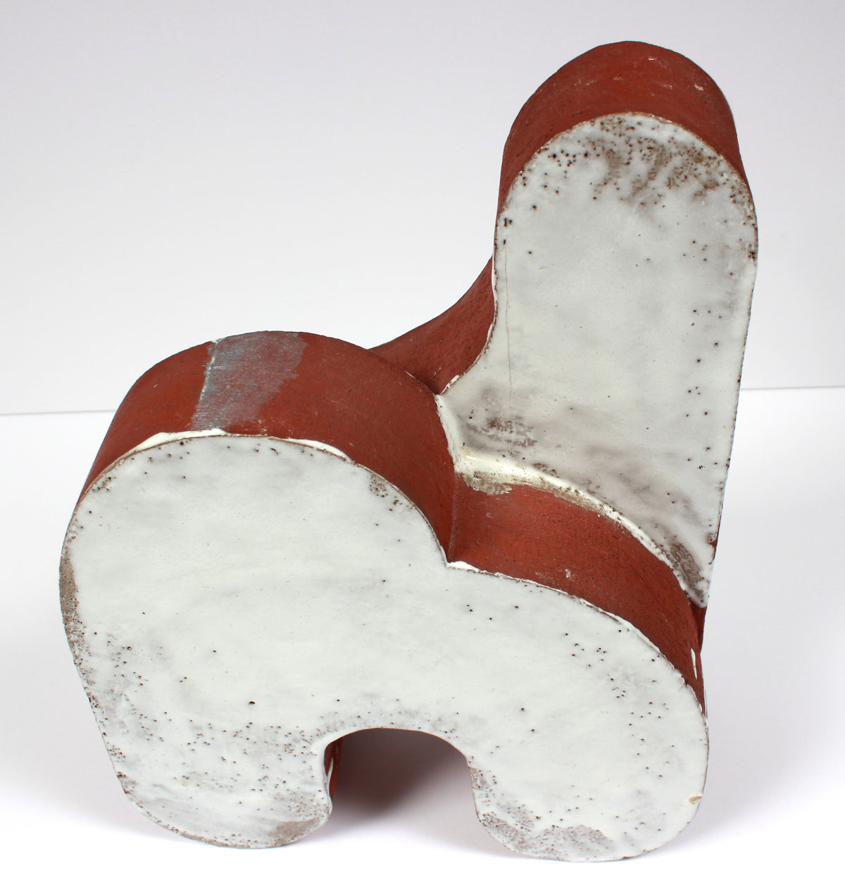 Late 20th Century Rounded Terracotta Form with White Glaze <br><br>#A9162