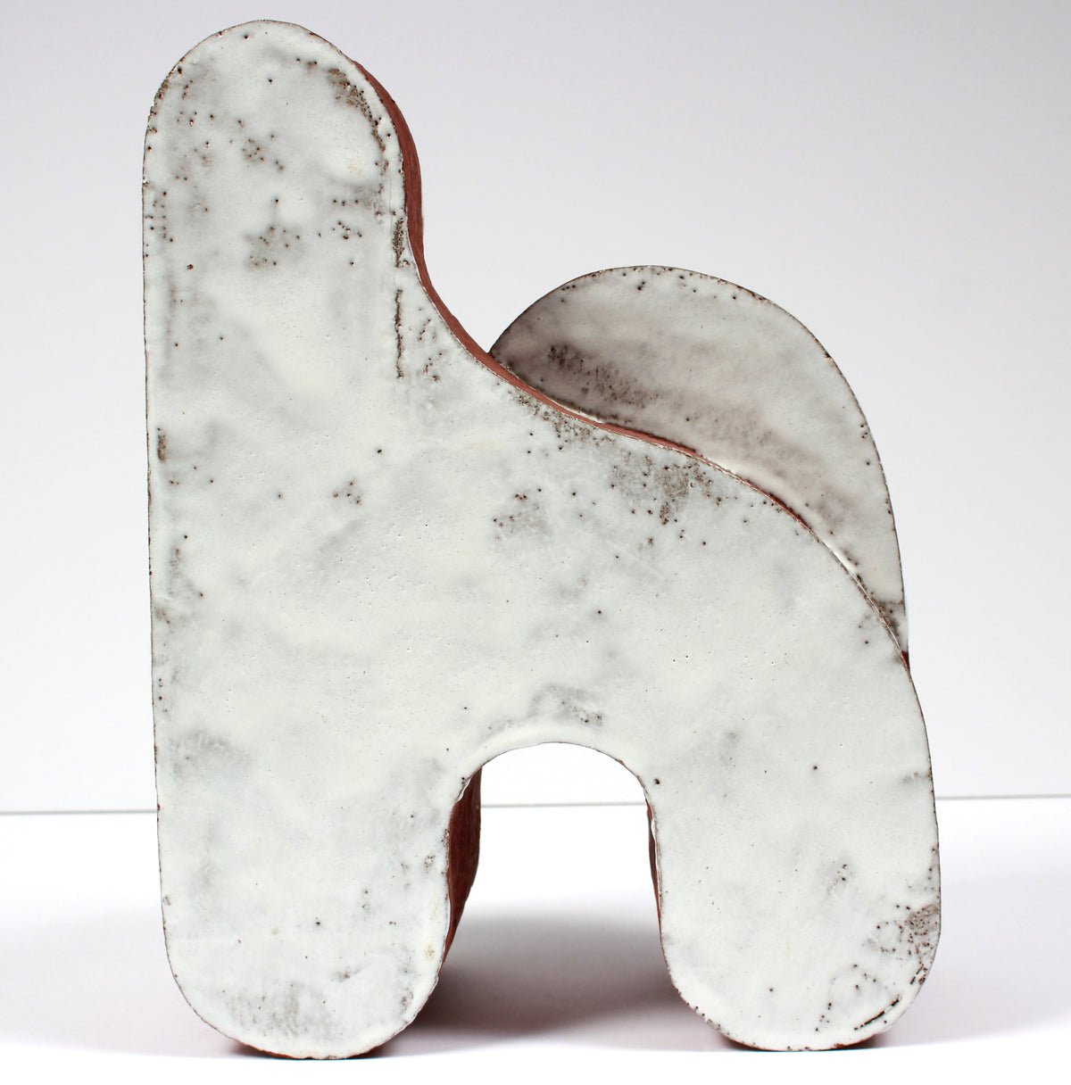 Late 20th Century Rounded Terracotta Form with White Glaze <br><br>#A9162