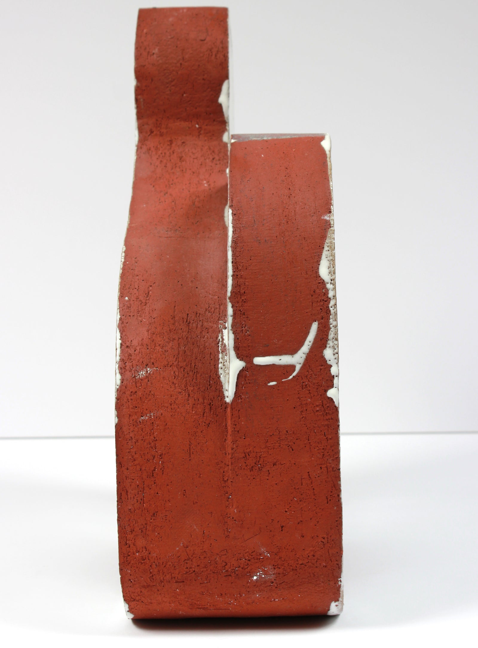 Late 20th Century Rounded Terracotta Form with White Glaze <br><br>#A9162