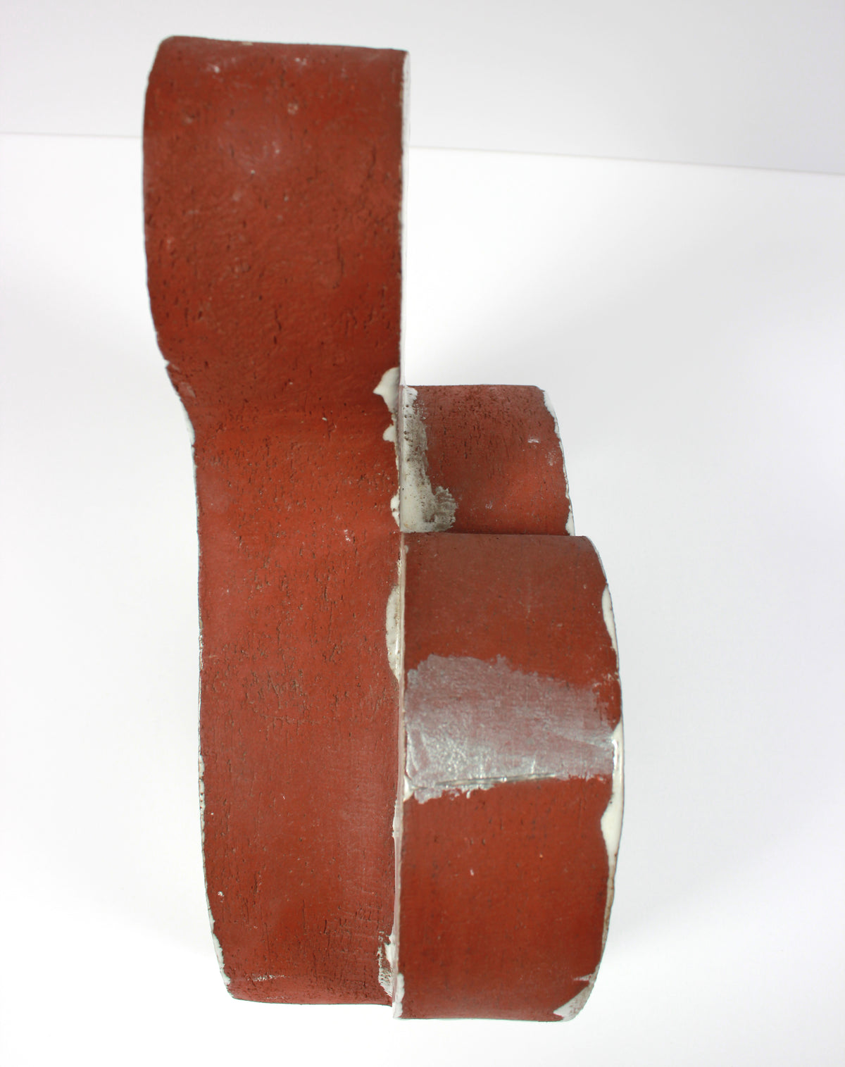 Late 20th Century Rounded Terracotta Form with White Glaze <br><br>#A9162