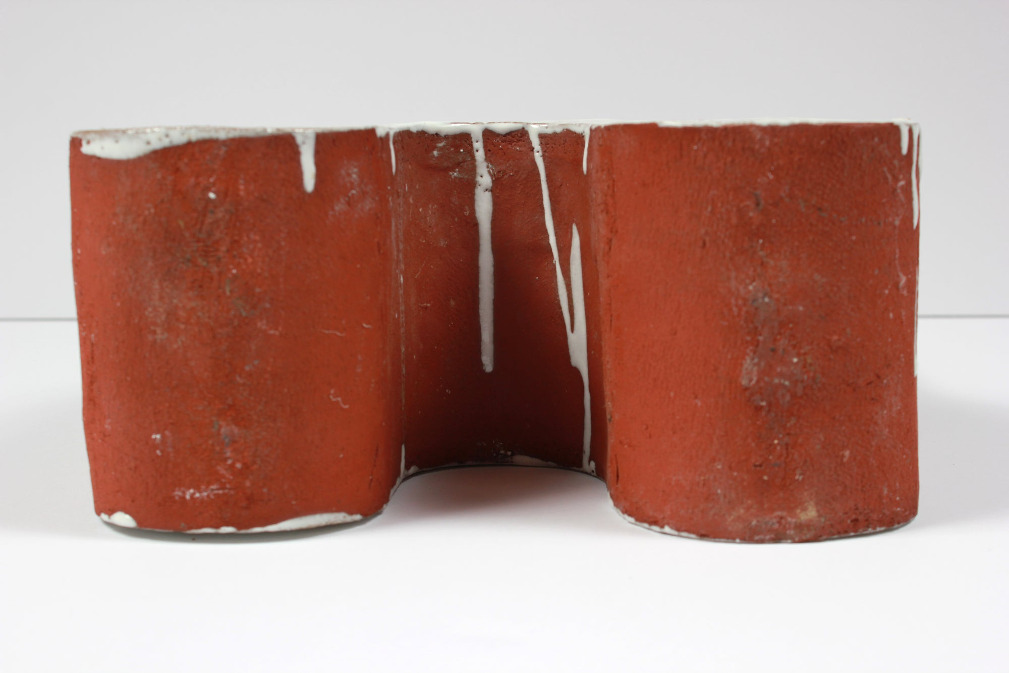 Late 20th Century Rounded Terracotta Form with White Glaze <br><br>#A9162