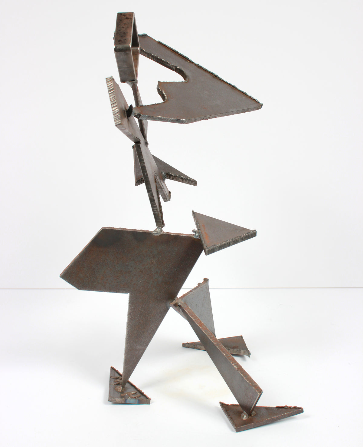Geometric Standing Form in Motion <br>20th Century Welded Steel <br><br>#A9285