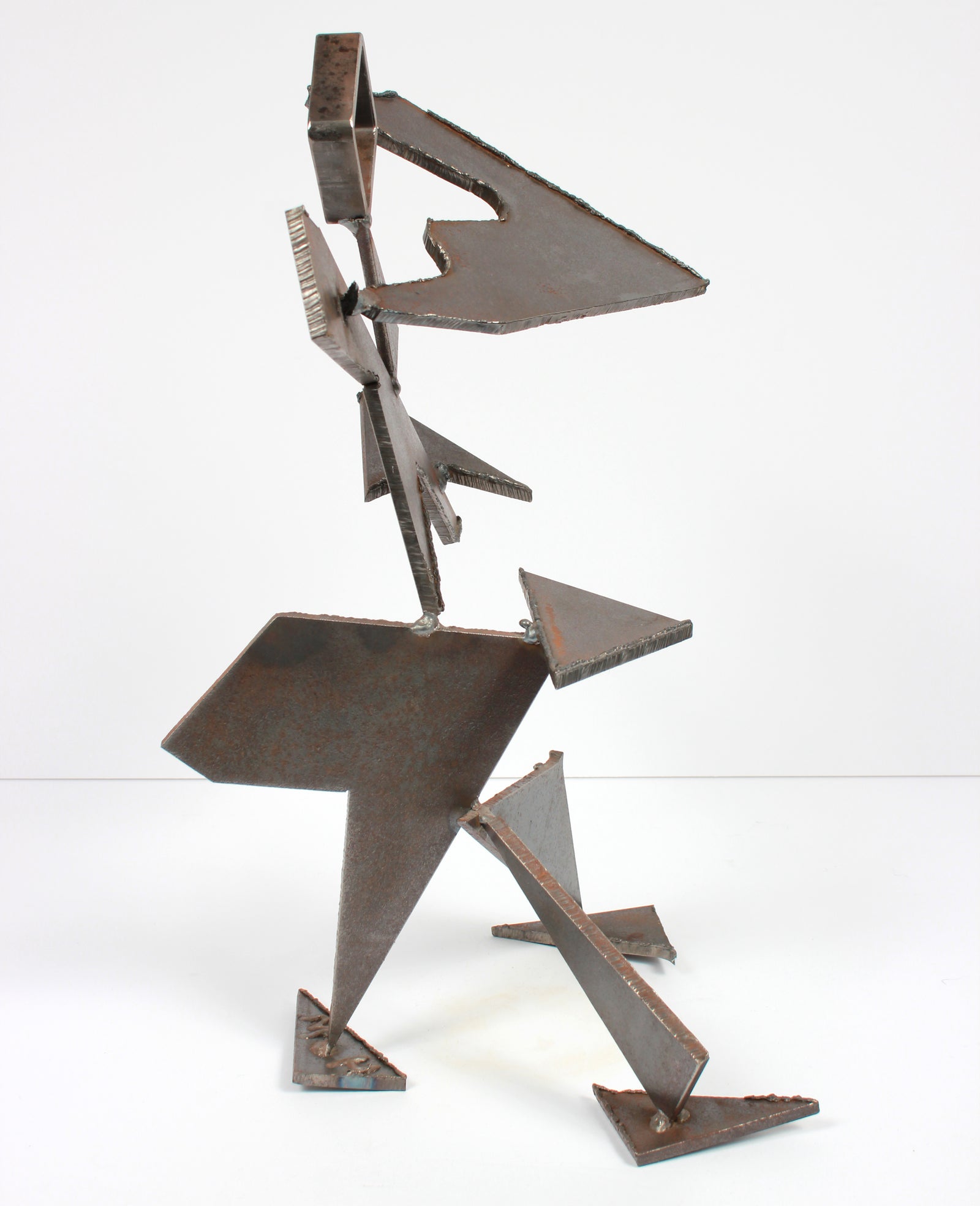 Geometric Standing Form in Motion <br>20th Century Welded Steel <br><br>#A9285