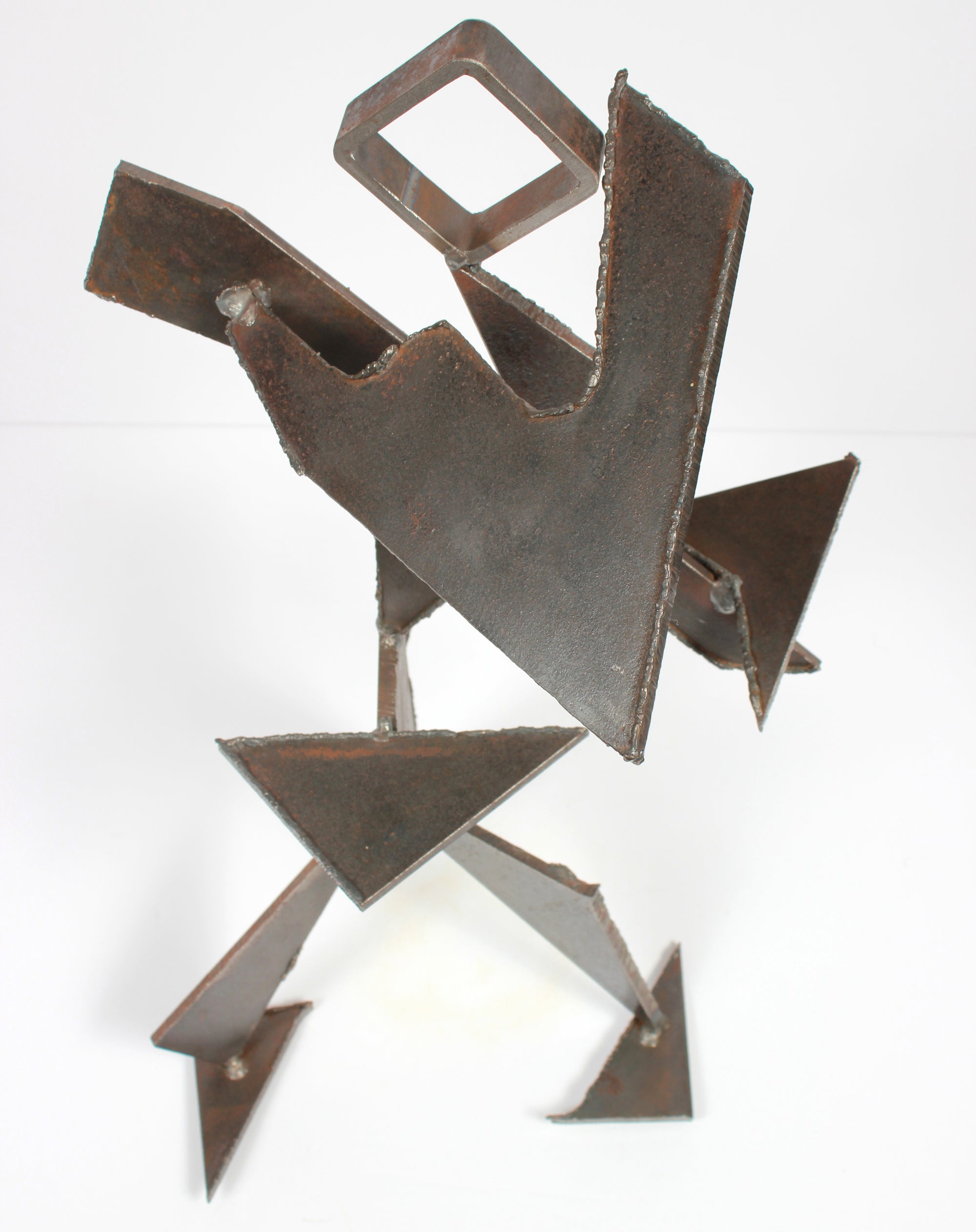 Geometric Standing Form in Motion <br>20th Century Welded Steel <br><br>#A9285