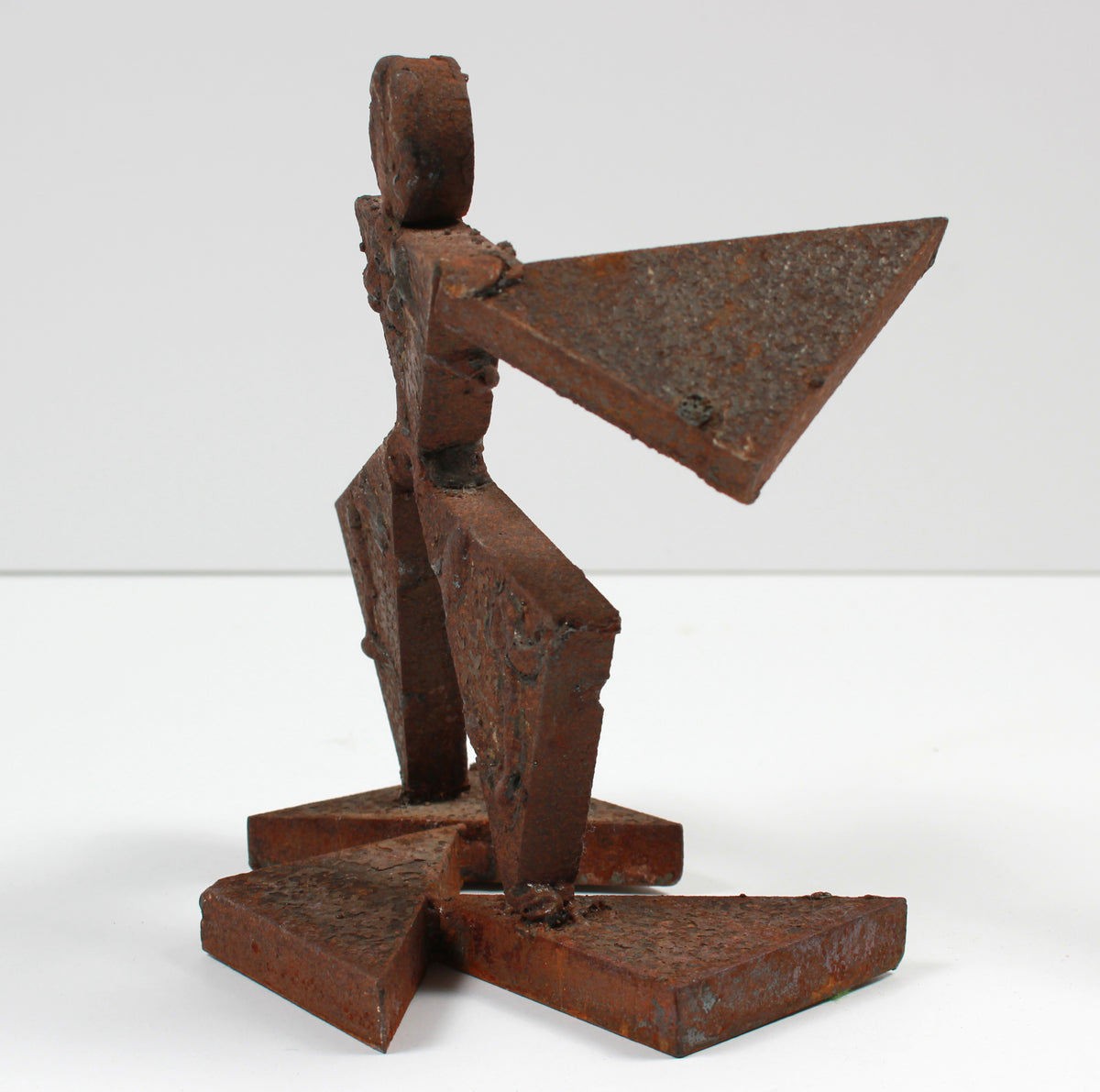 Vintage Geometric Figurative Multi-Media Metal Sculpture <br><br>#A9319