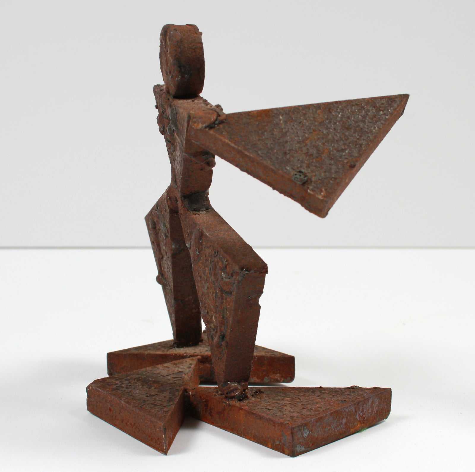 Vintage Geometric Figurative Multi-Media Metal Sculpture <br><br>#A9319