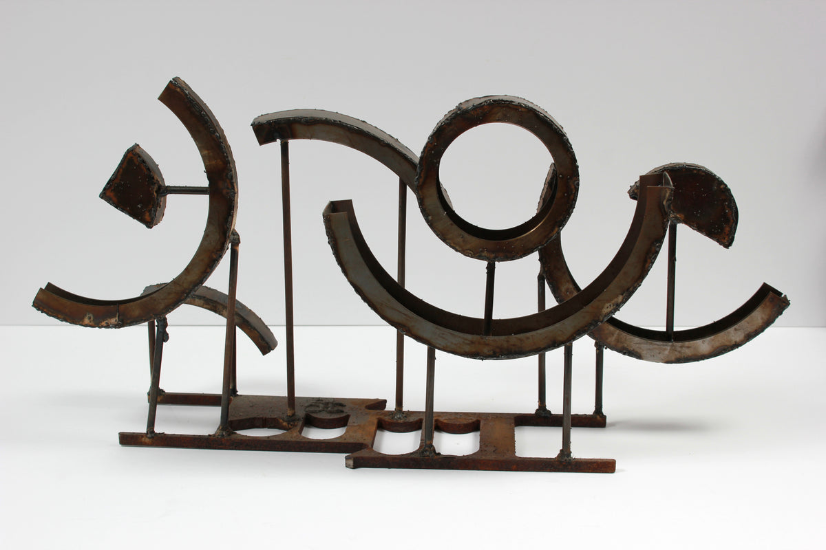 Kandinsky-esque Multimedia Welded Metal Sculpture <br><br>#A9347