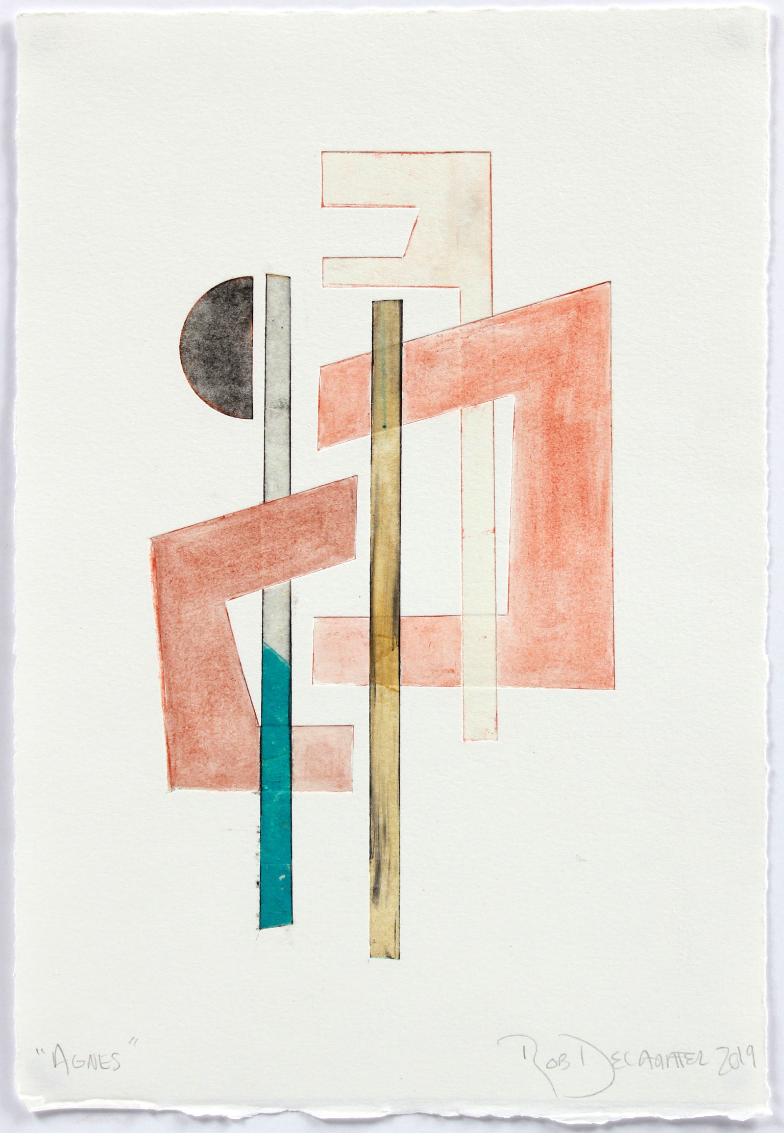 <i>Agnes</i> <br>2019 Mixed Media Monotype <br><br>#A9355