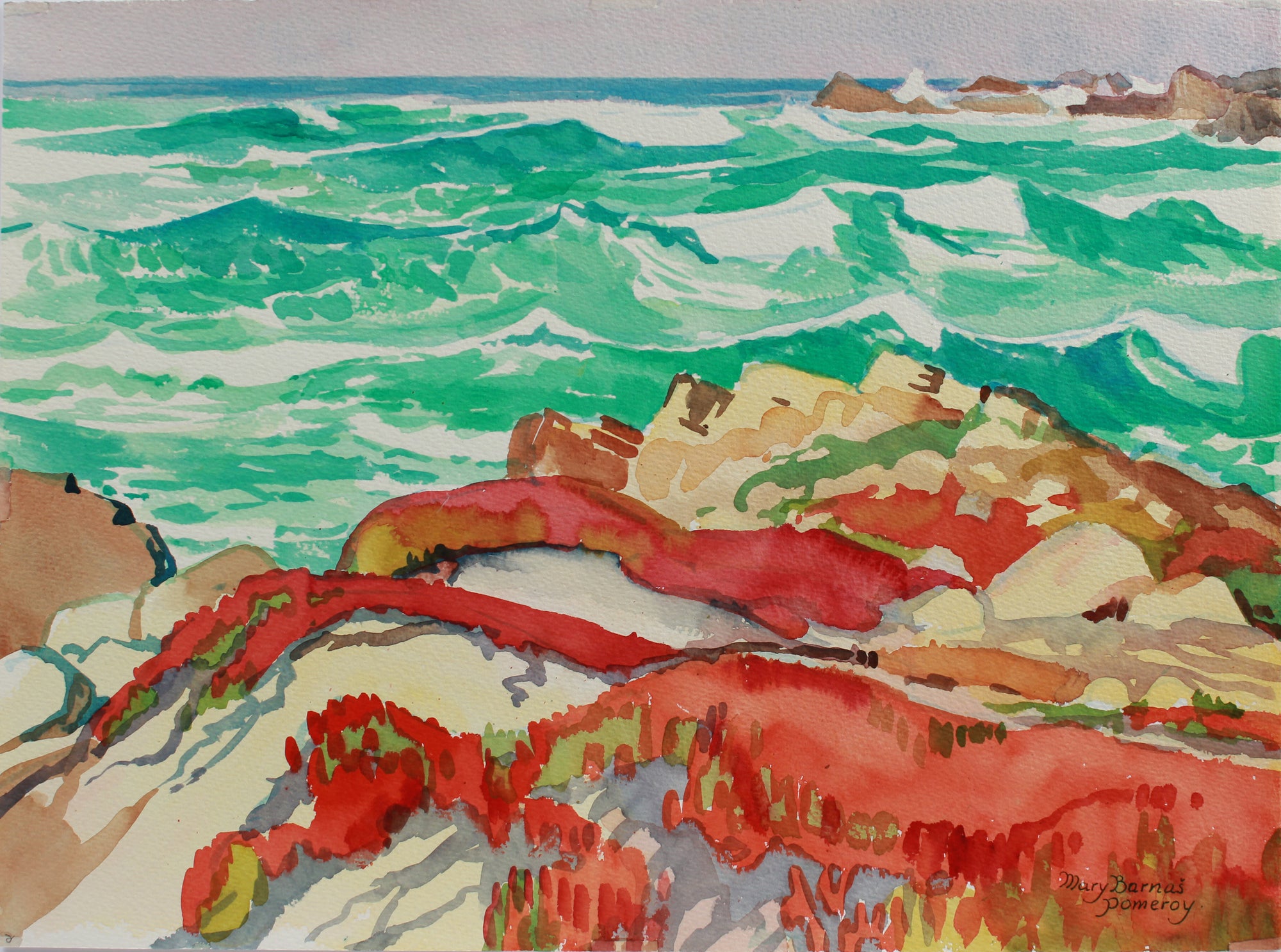 <i>After-Storm Magnificence (Pacific Grove Shoreline)</i> <br>1987 Watercolor <br><br>#A9366