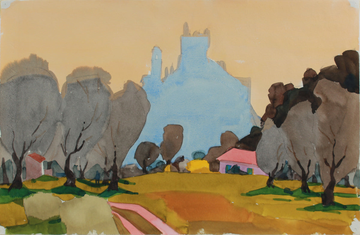 &lt;i&gt;View of Eze&lt;/i&gt; &lt;br&gt;1964 Watercolor &lt;br&gt;&lt;br&gt;#A9373