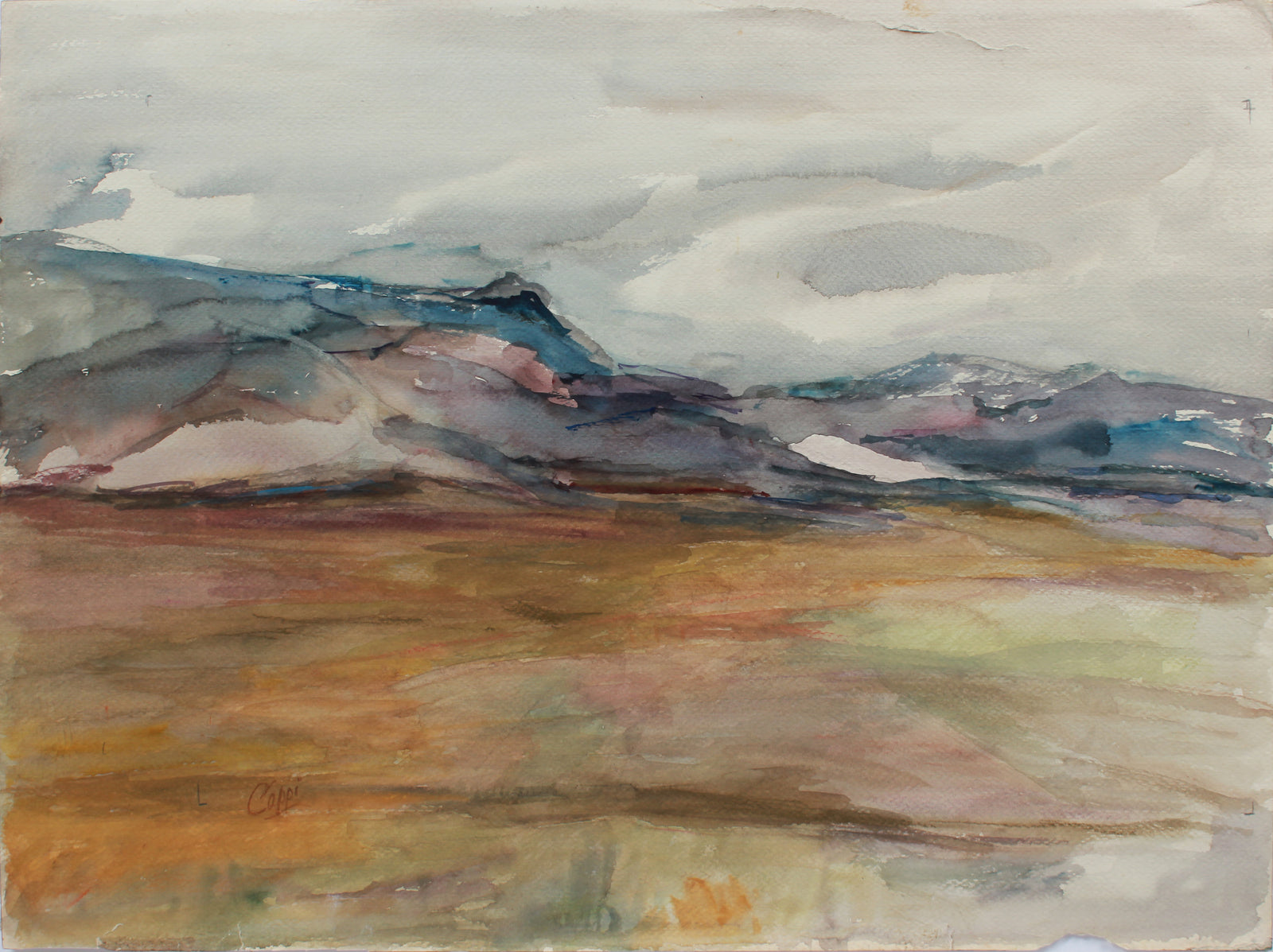 <i>Blue Mountains</i> <br>1980s Gouache <br><br>#A9456