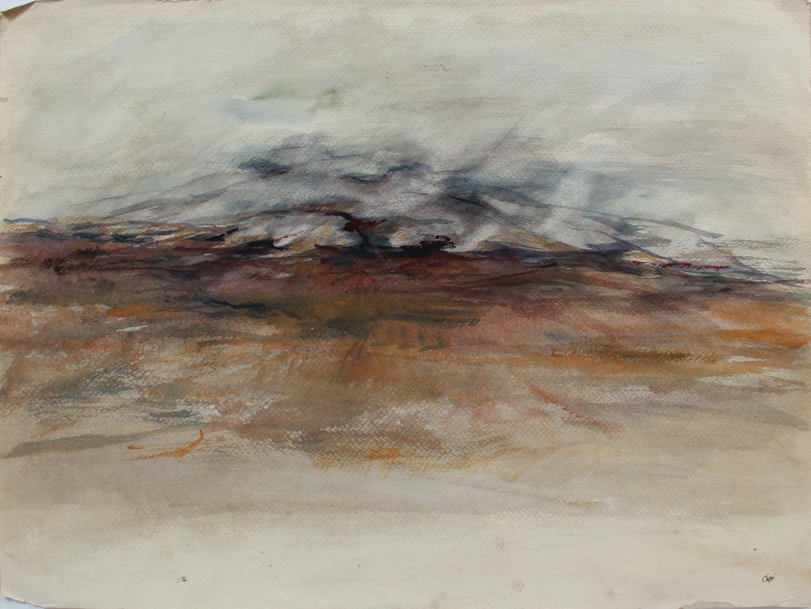 Abstracted New Mexico Landscape Deconstruction <br>1980s Gouache <br><br>#A9459