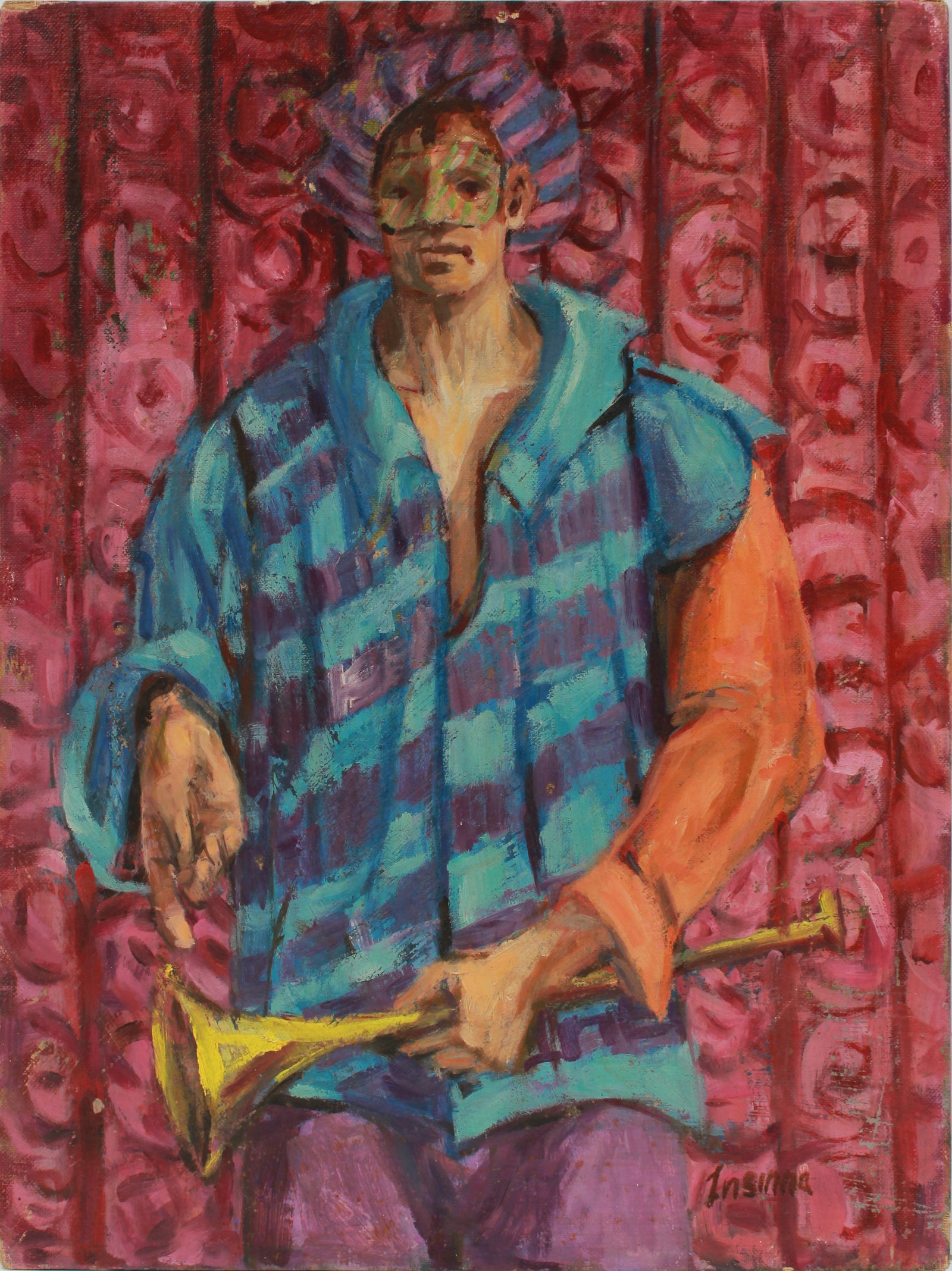 <i>Musician</i> <br>1960s Oil <br><br>#A9462