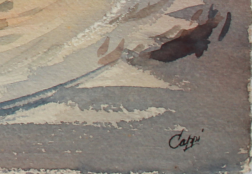 <i>Beach</i>, Westport, CT <br><br>1980s Watercolor <br><br>#A9469