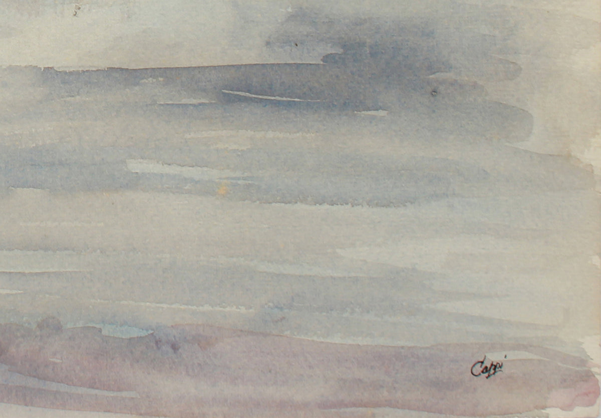 <i>Barn at the Mill Pond</i> <br>1960s Watercolor <br><br>#A9475