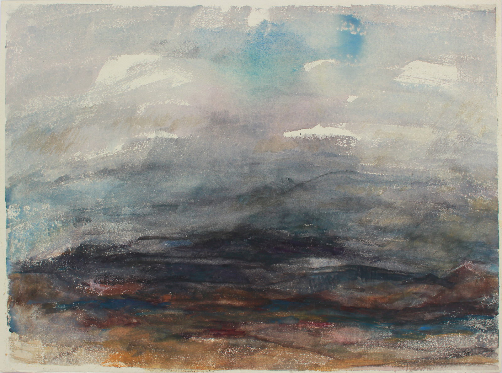 Stormy New Mexico Abstract <br>20th Century Watercolor <br><br>#A9480