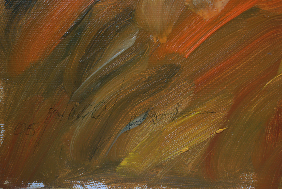 Expressive California Coastal Scene <br>2005 Oil <br><br>#A9503