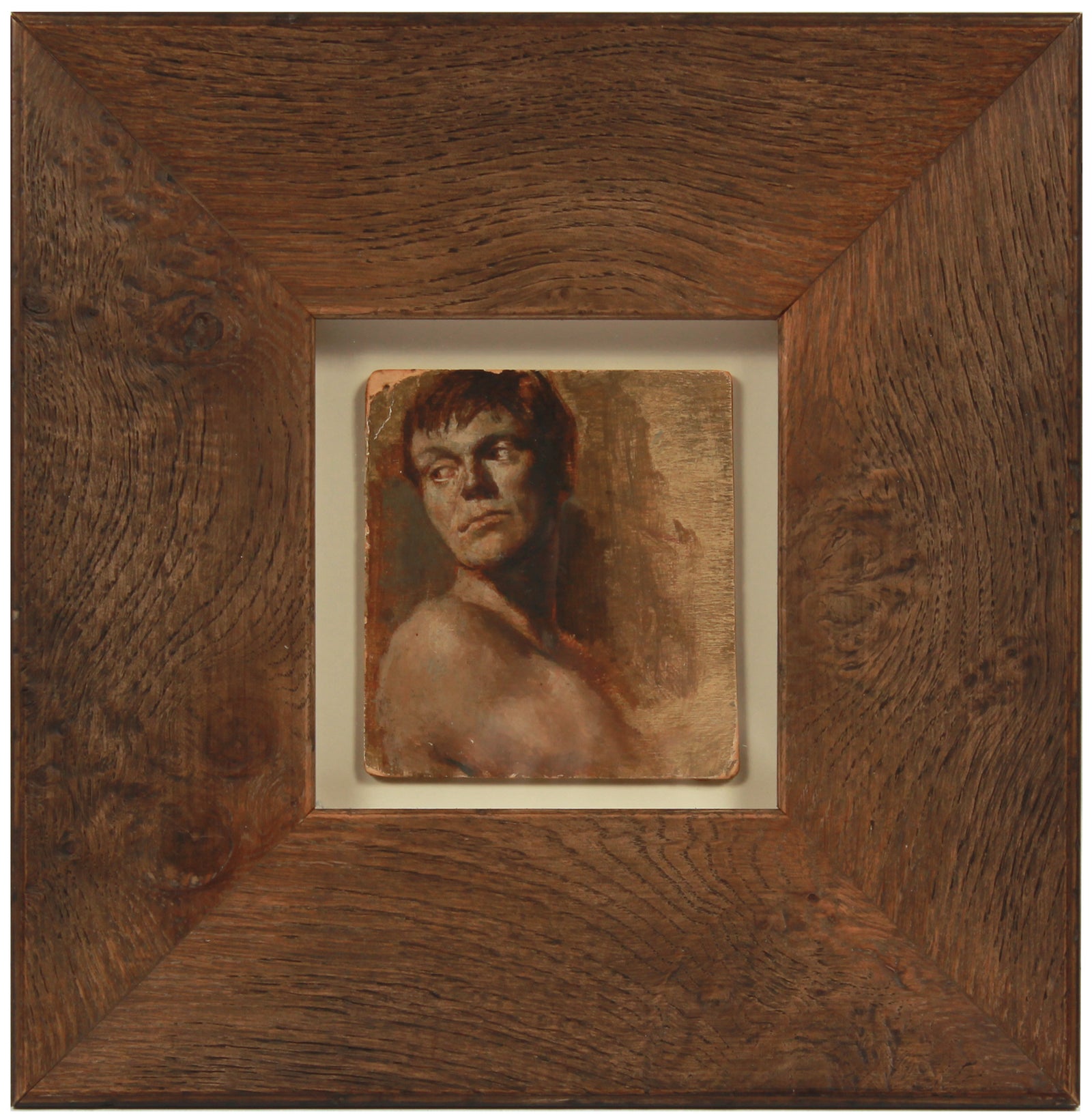 Intimate Male Portrait <br>1940s Oil <br><br>#A9507
