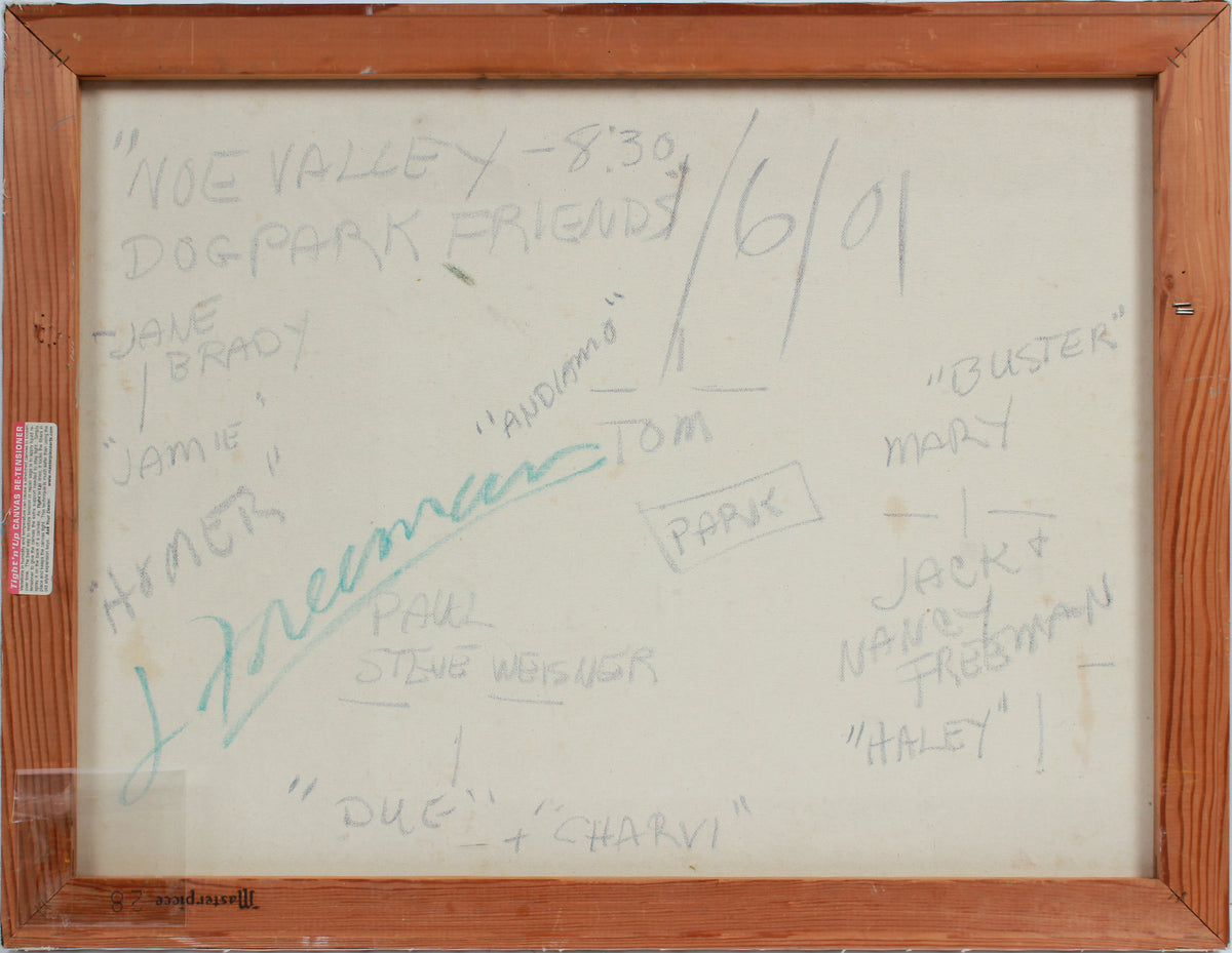 <i>Noe Valley - 8:30 Dog Park Friends</i> <br>2001 Oil <br><br>#A9520