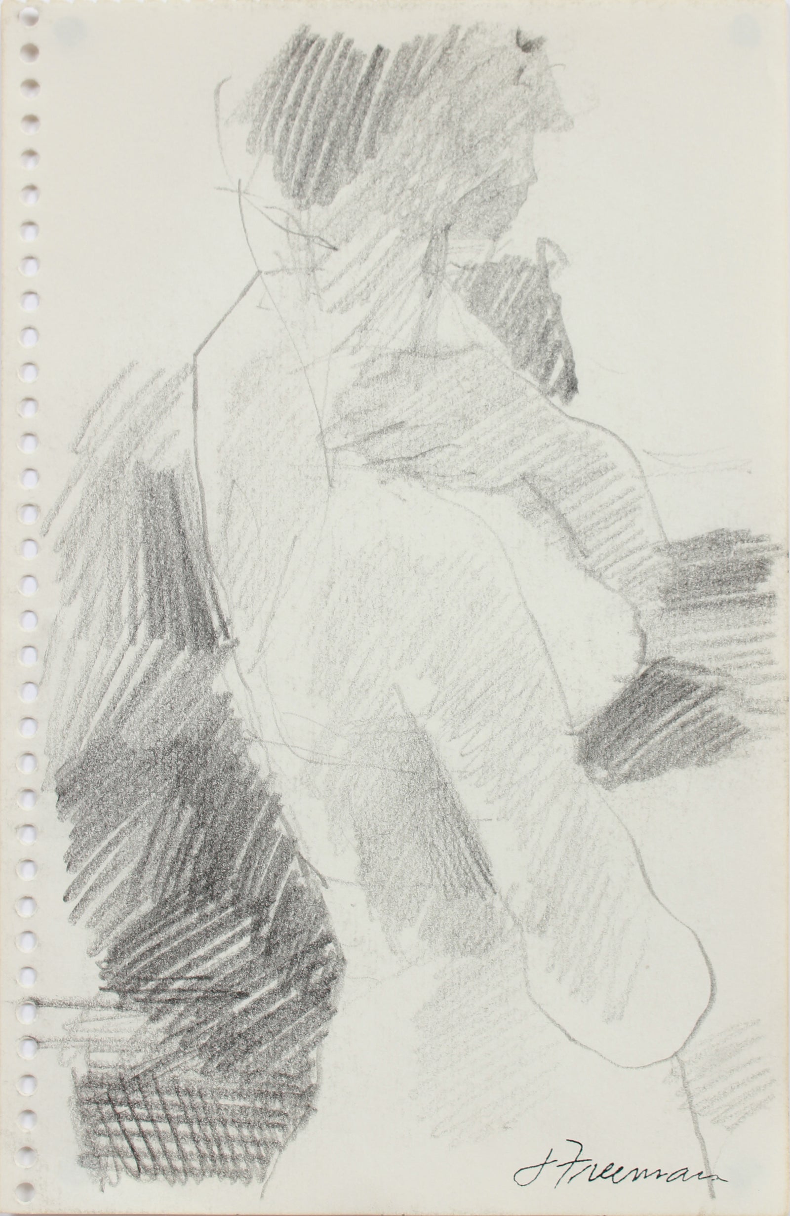 Demure Abstracted Nude <br>1976 Graphite <br><br>#A9602