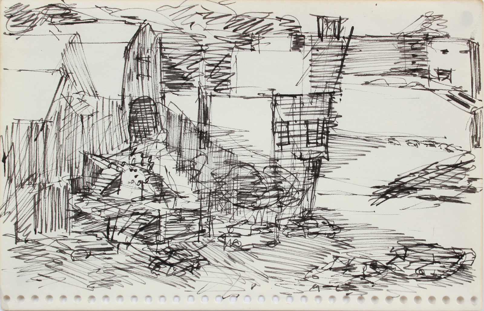 Industrial Monochromatic Landscape <br>1976 Ink <br><br>#A9608