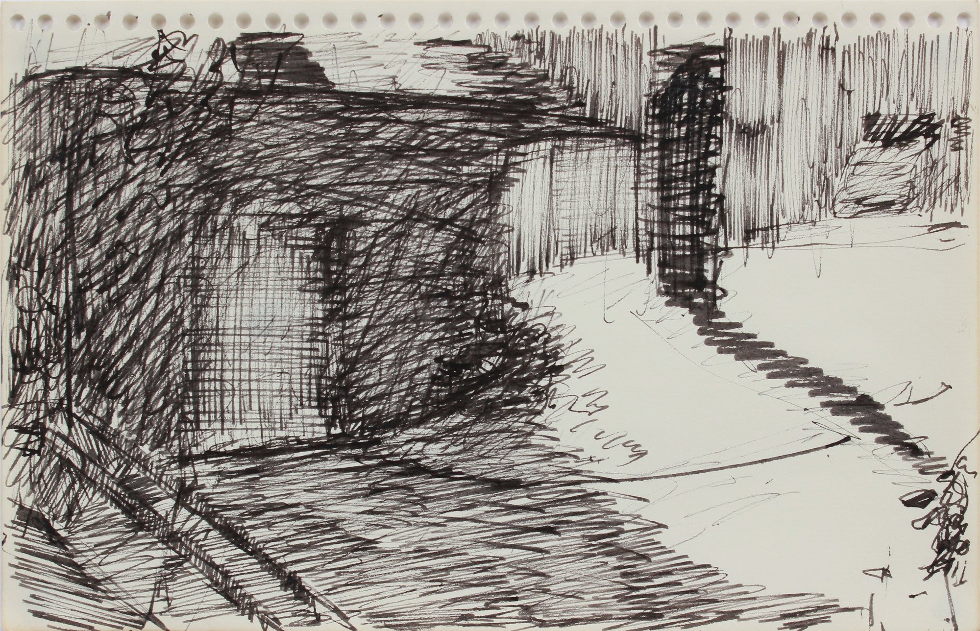Industrial Warehouse Abstraction <br>1976 Ink <br><br>#A9609