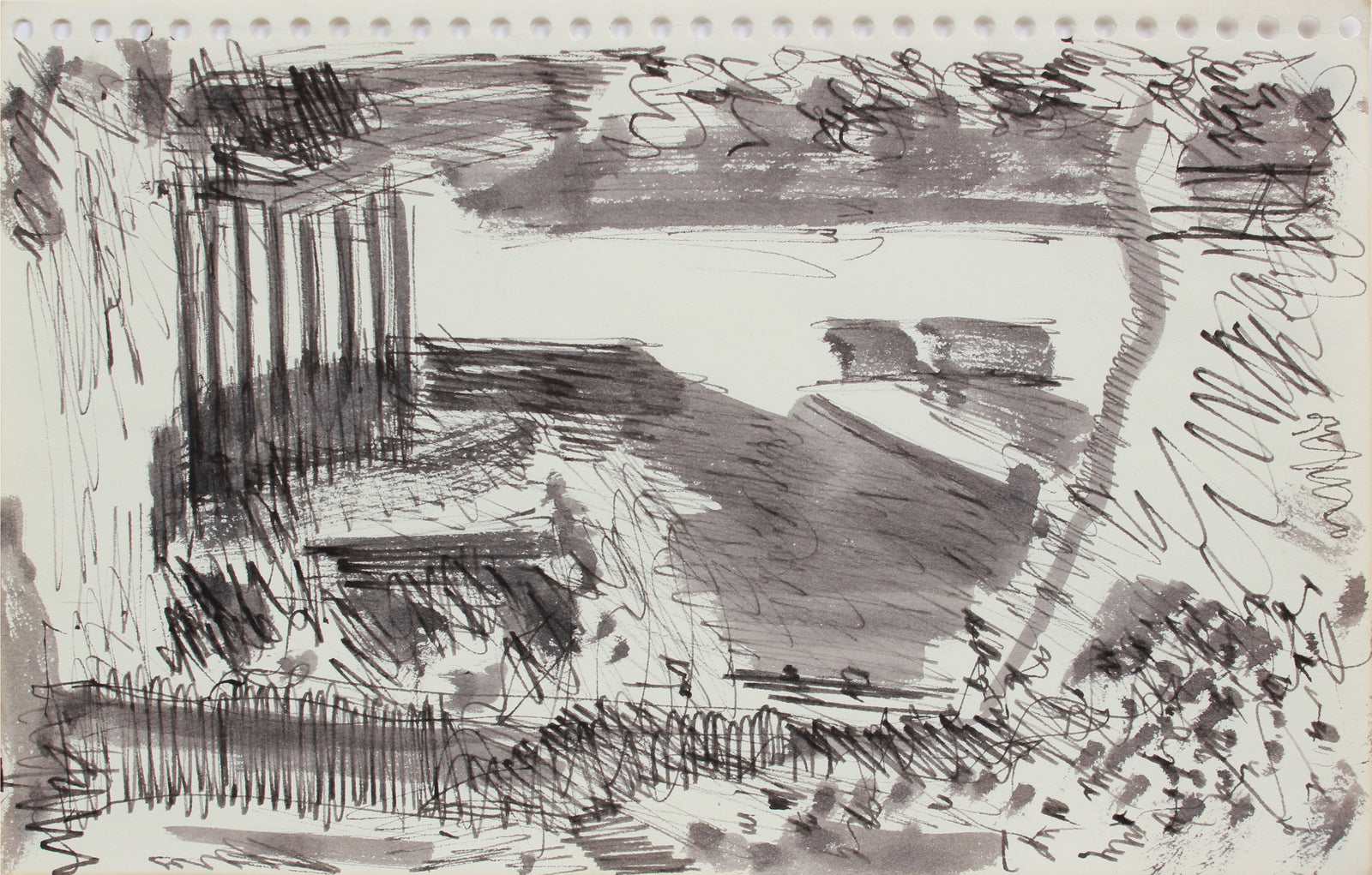 Industrial City Abstraction <br>1976 Ink <br><br>#A9611
