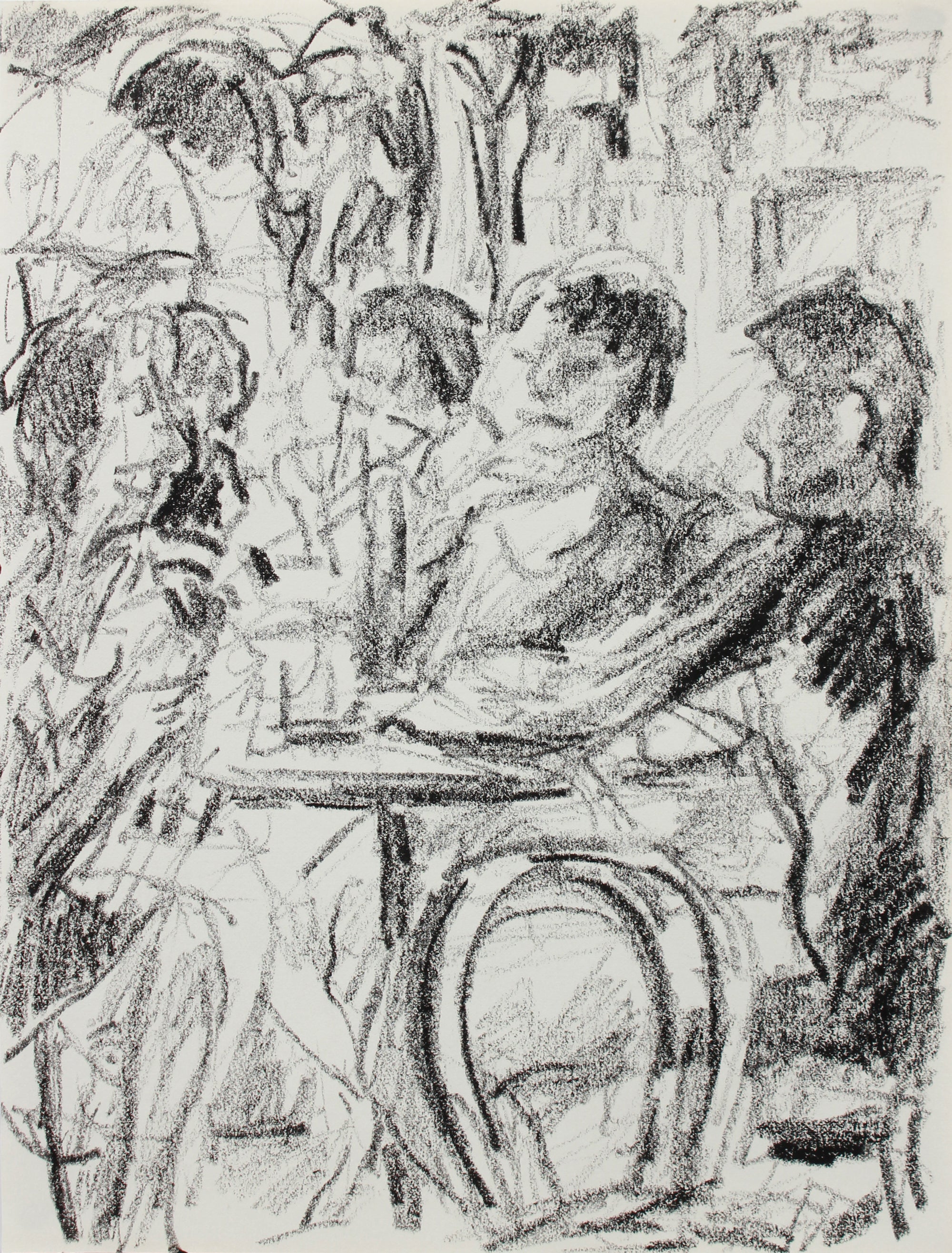 Charcoal San Francisco Cafe Scene <br>July 2, 1985 <br><br>#A9626