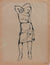 Contrapposto Female Figure <br>1970s Ink <br><br>#A9648