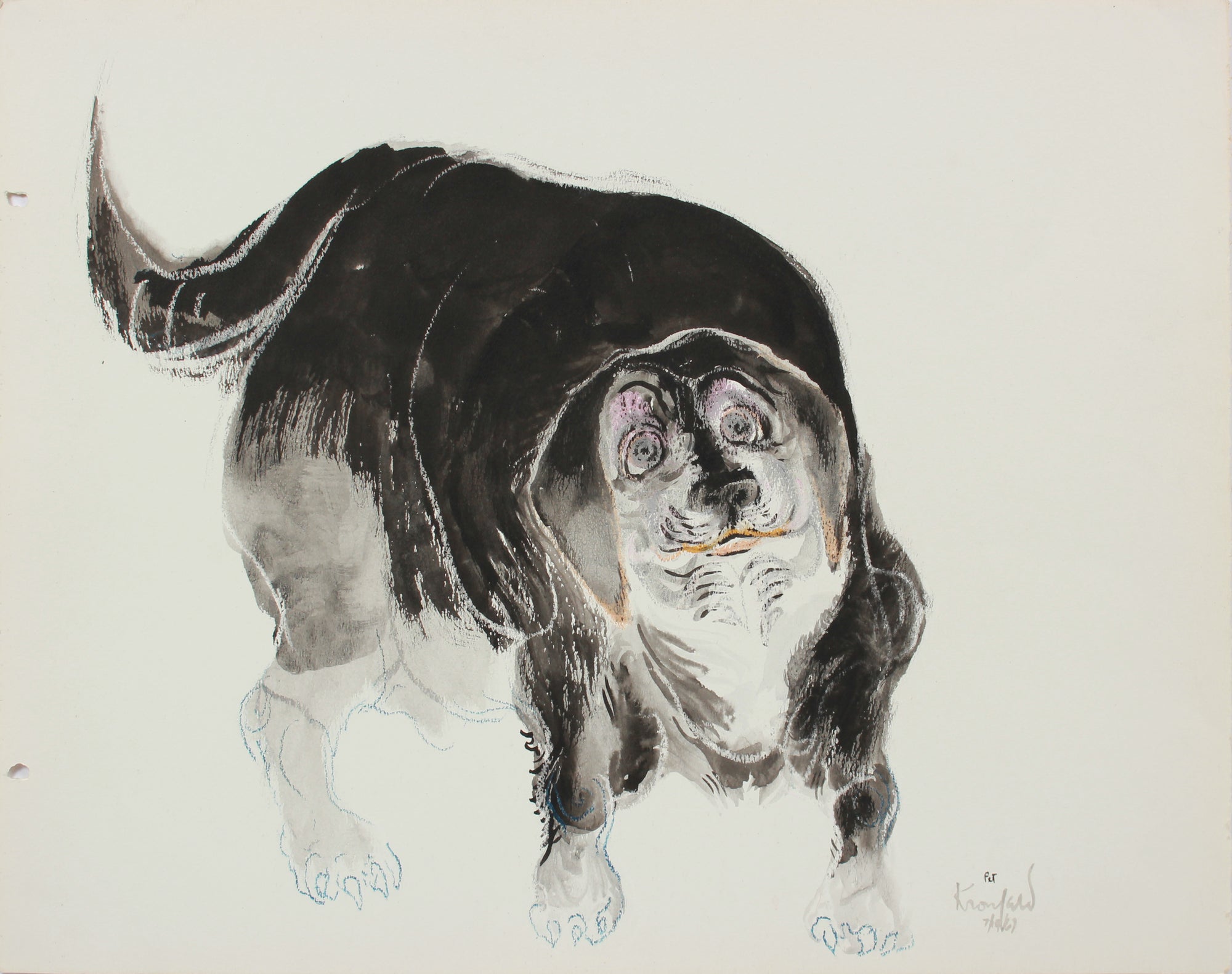 <i>Pet</i> <br>1967 Gouache and Pastel <br><br>#A9666