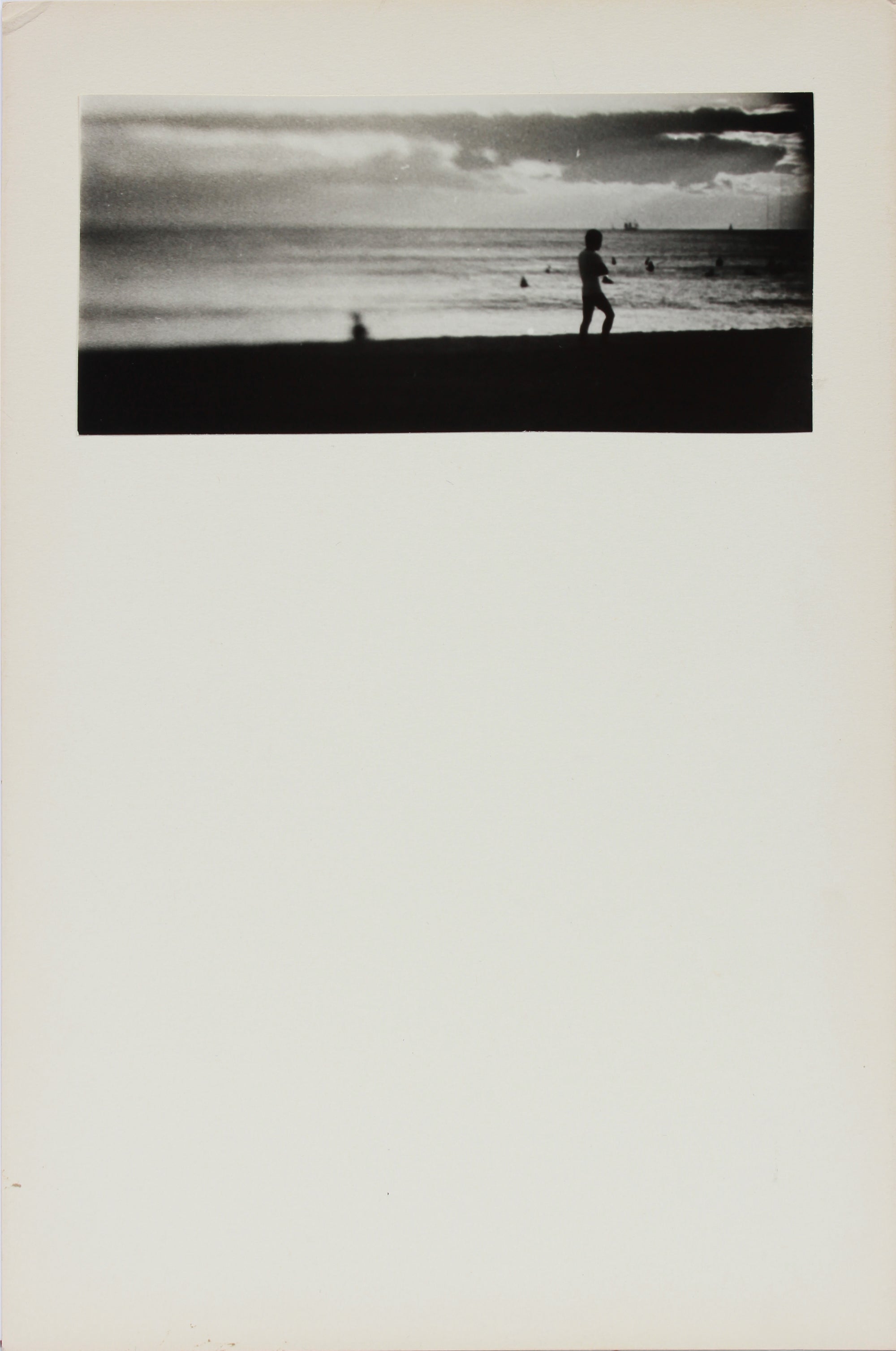 Black and White Beach Scene<br>1970s Photograph <br><br>#A9672