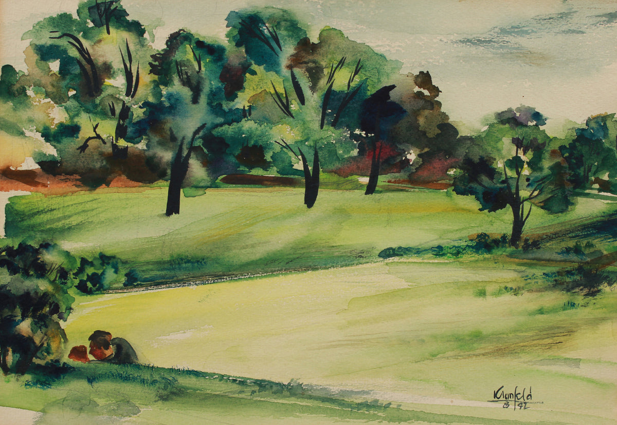 Meadow Landscape in Green &lt;br&gt;1942 Watercolor and Gouache &lt;br&gt;&lt;br&gt;#A9695