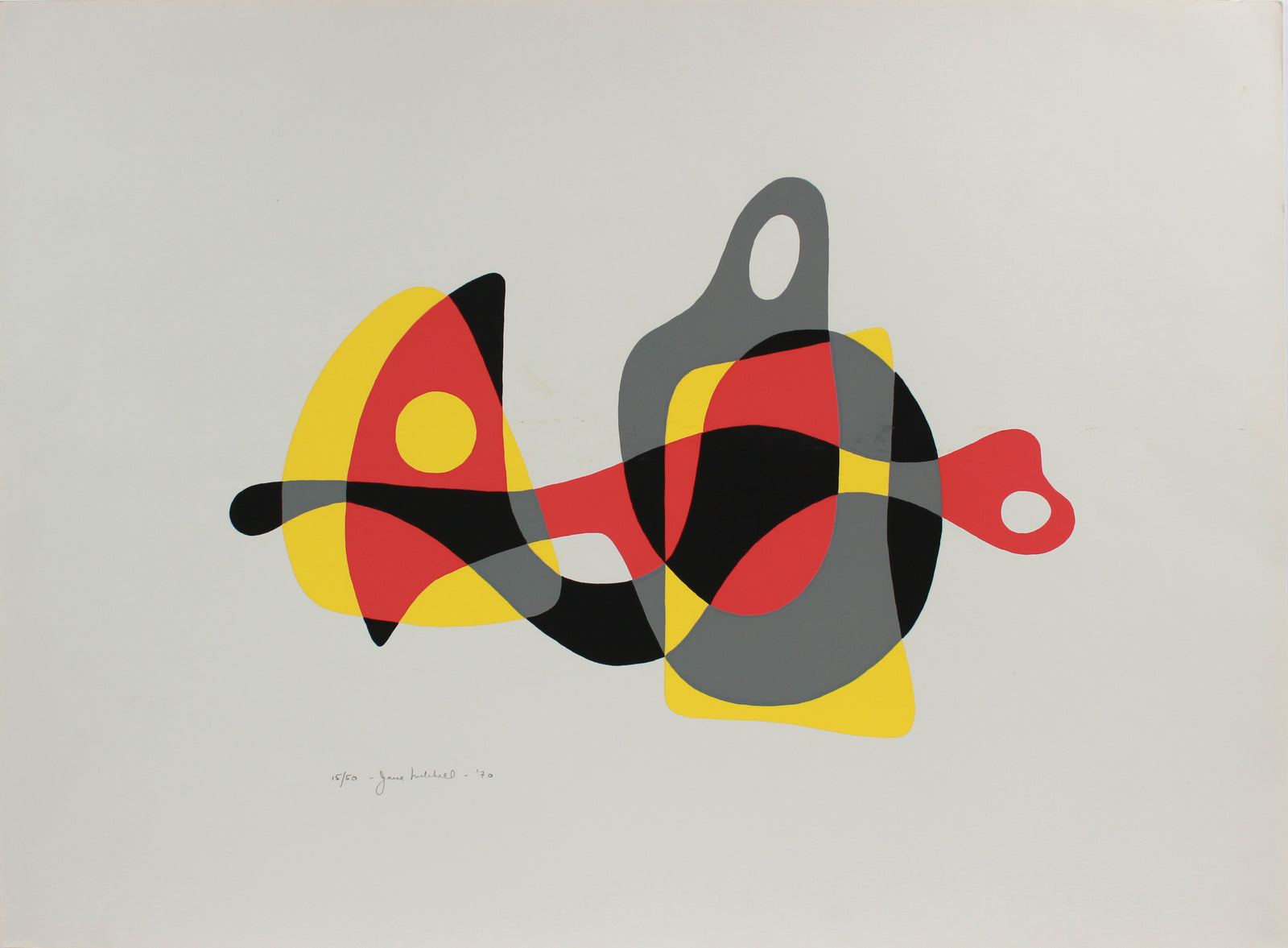 Modernist Organic Abstract Forms <br>1970 Serigraph <br><br>#A9720