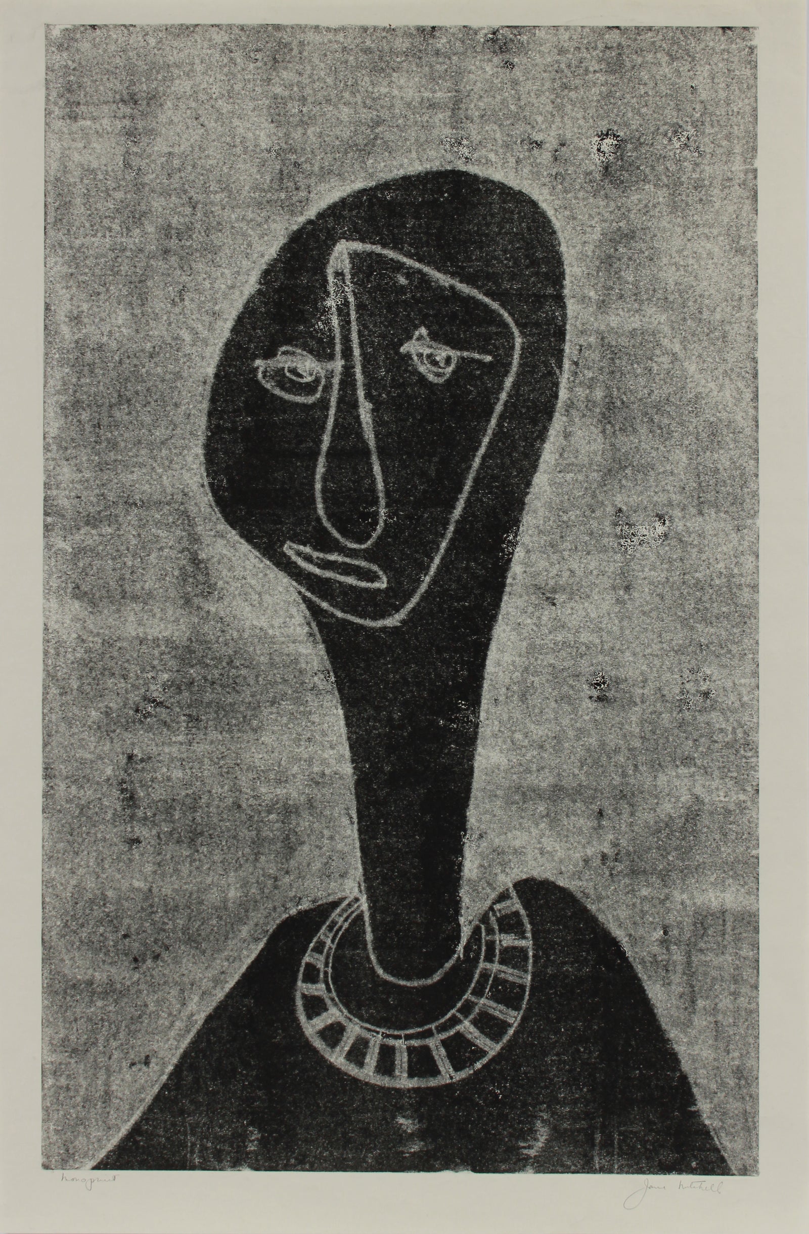 Monochromatic Deconstructed Portrait <br>1970-80s Monotype <br><br>#A9721