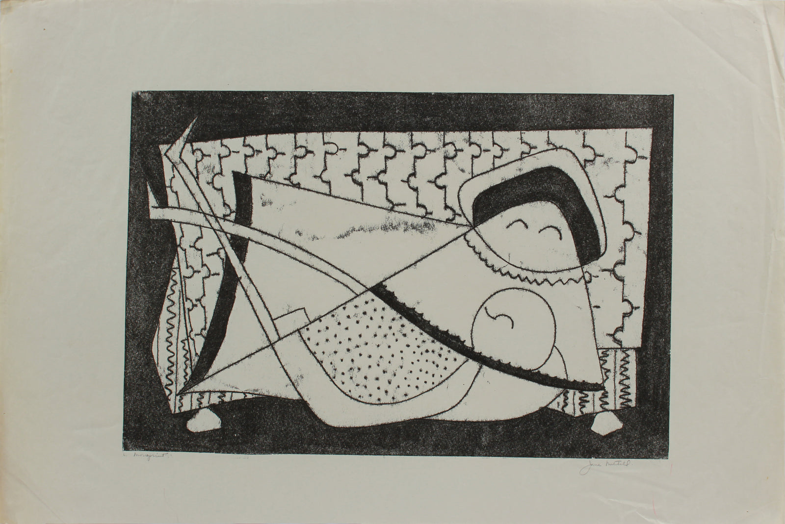 Surreal Geometric Deconstruction <br>1964 Monotype <br><br>#A9726