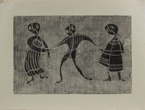 Three Modernist Figures <br>1970-80s Monotype <br><br>#A9730