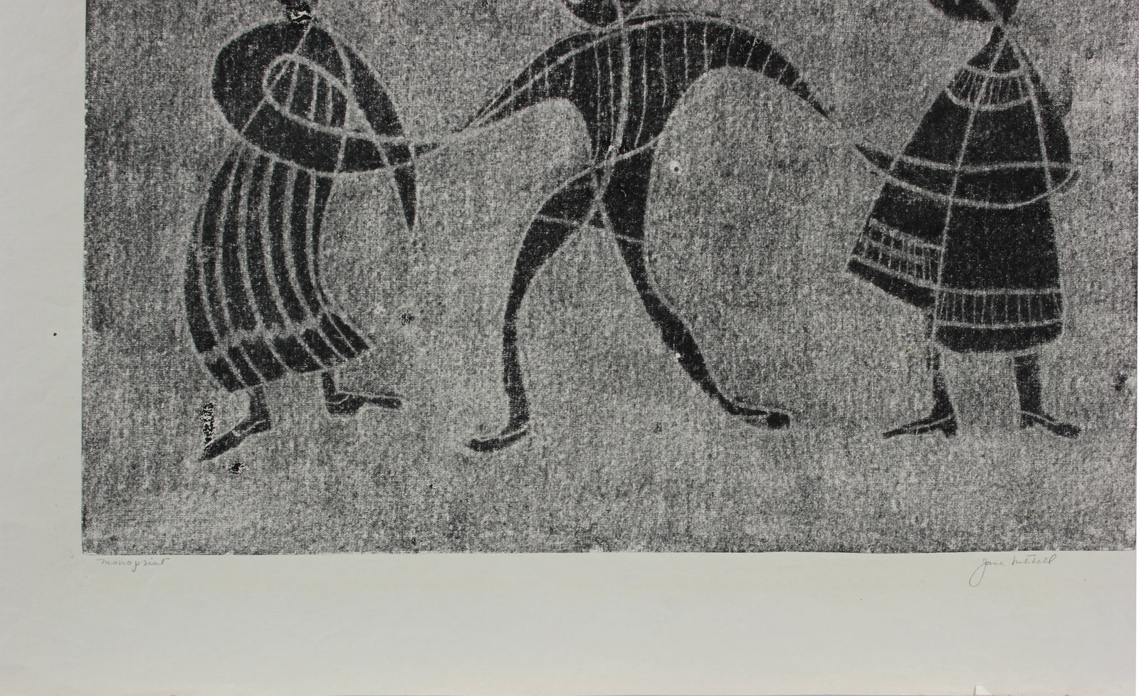 Three Modernist Figures <br>1970-80s Monotype <br><br>#A9730