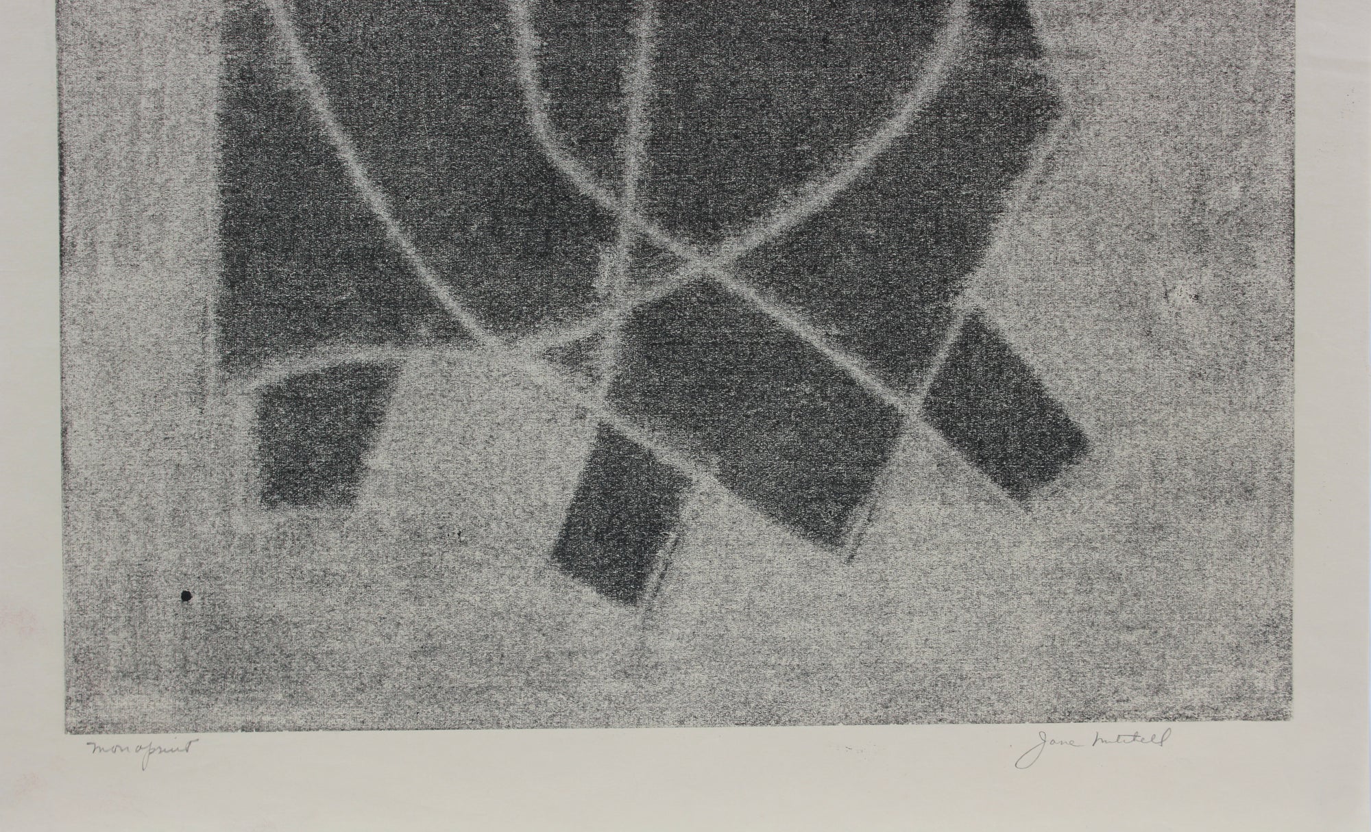 Monochrome Geometric Figure Trio <br>1970s Monotype <br><br>#A9733