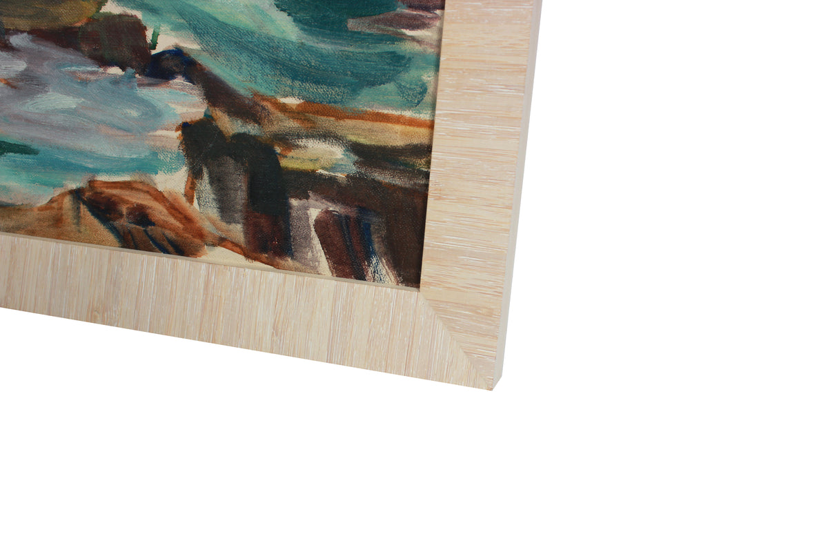 Vivid Rocky Waves <br>Early 20th Century Oil on Paper <br><br>#A9739