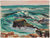 Vivid Rocky Waves <br>Early 20th Century Oil on Paper <br><br>#A9739