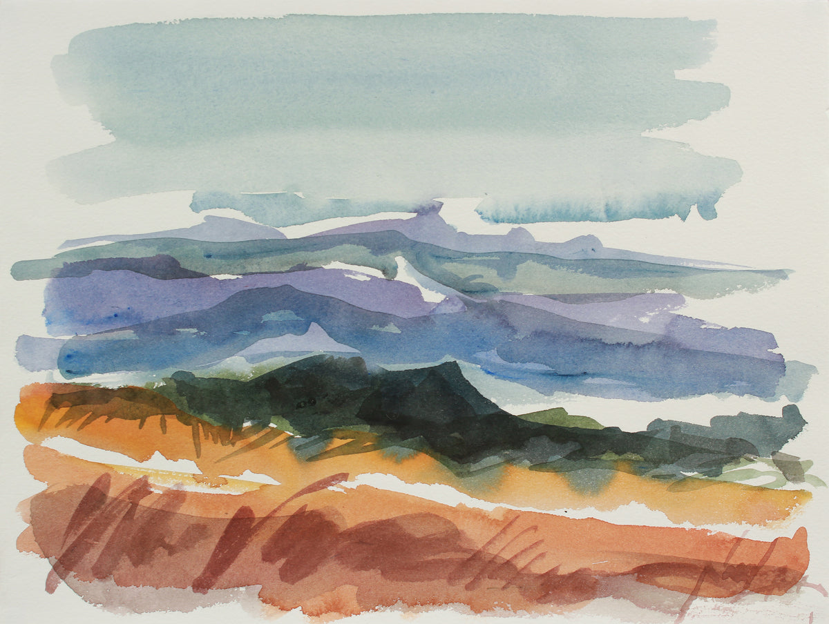 Abstracted California Hills &lt;br&gt;20th Century Watercolor &lt;br&gt;&lt;br&gt;#A9749