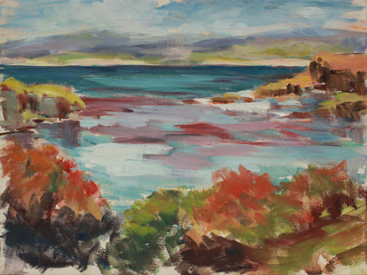 Impressionist Cove Scene <br>Early 20th Century Oil <br><br>#A9947