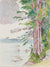 <i>Winnemucca Lake with Ancient Hemlocks</i> <br>1999 Watercolor <br><br>#A9952