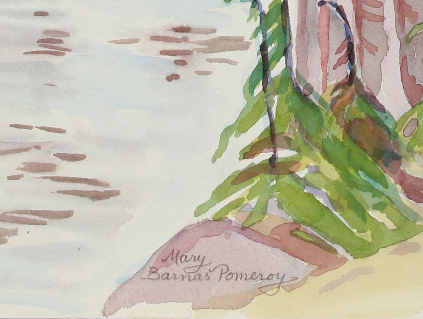 <i>Winnemucca Lake with Ancient Hemlocks</i> <br>1999 Watercolor <br><br>#A9952