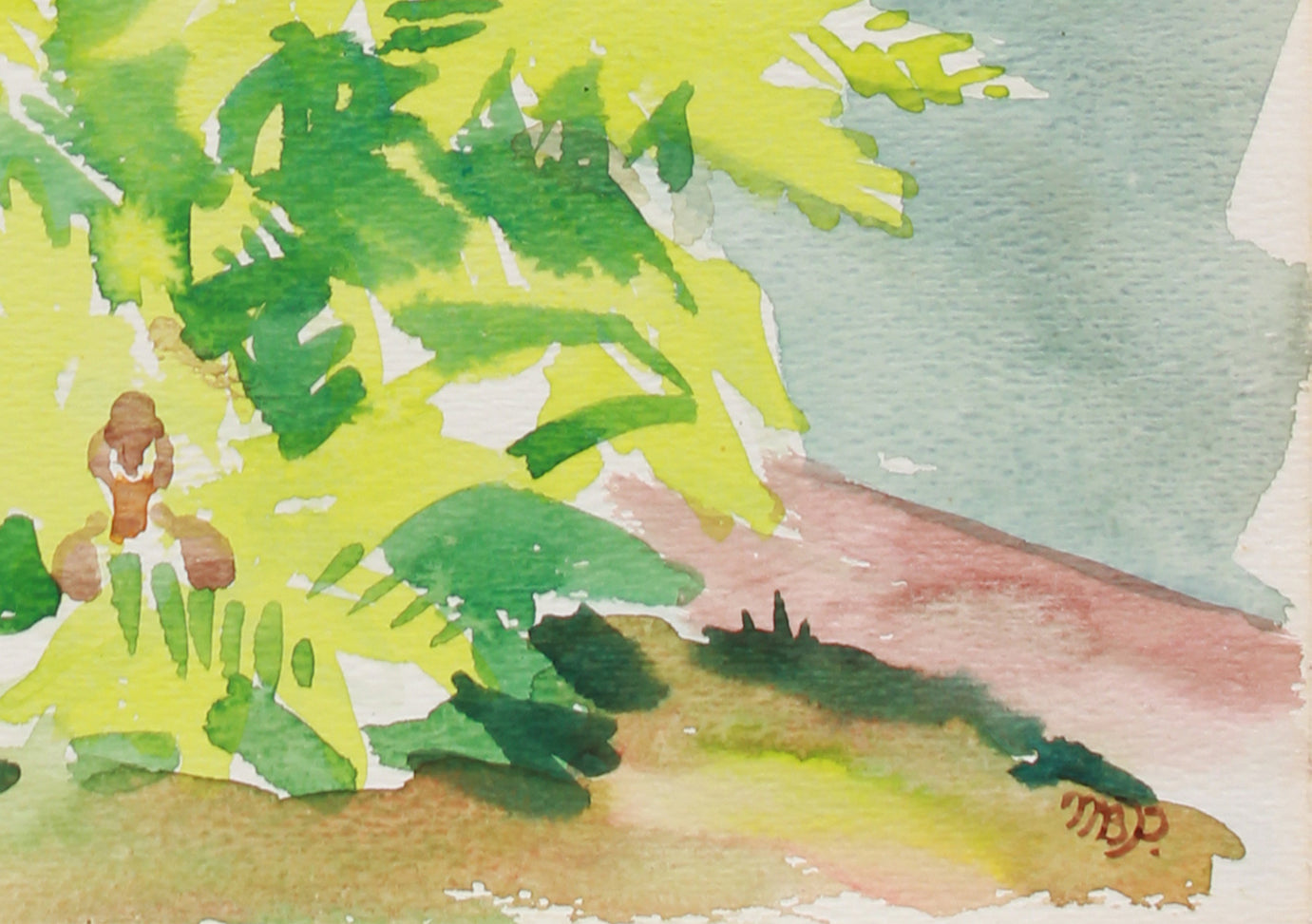 <i>By The Front Door</i> <br>1979 Watercolor <br><br>#A9953