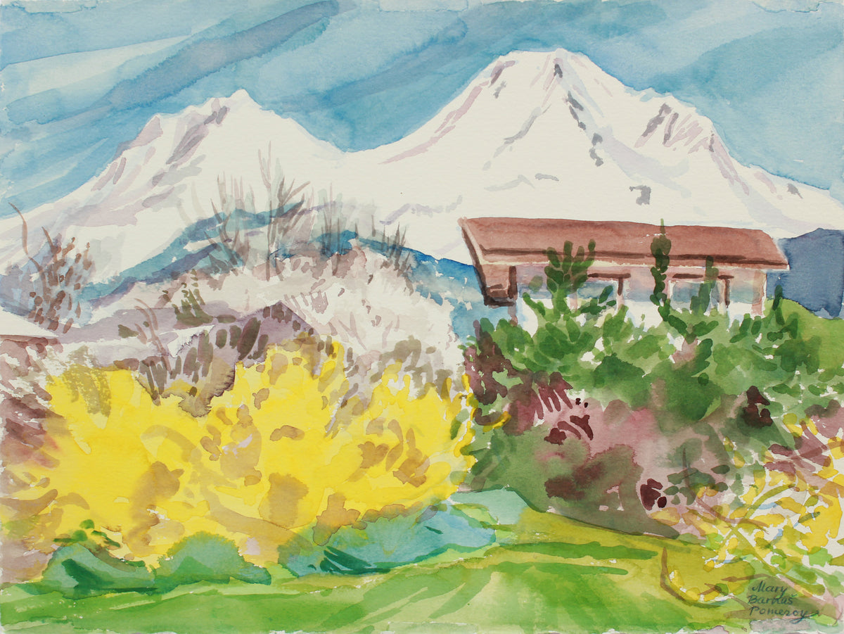 &lt;i&gt;Mt. Shastina (left) and Mt. Shasta (right)&lt;/i&gt; &lt;br&gt; April 30, 1999 Watercolor &lt;br&gt;&lt;br&gt;A9958