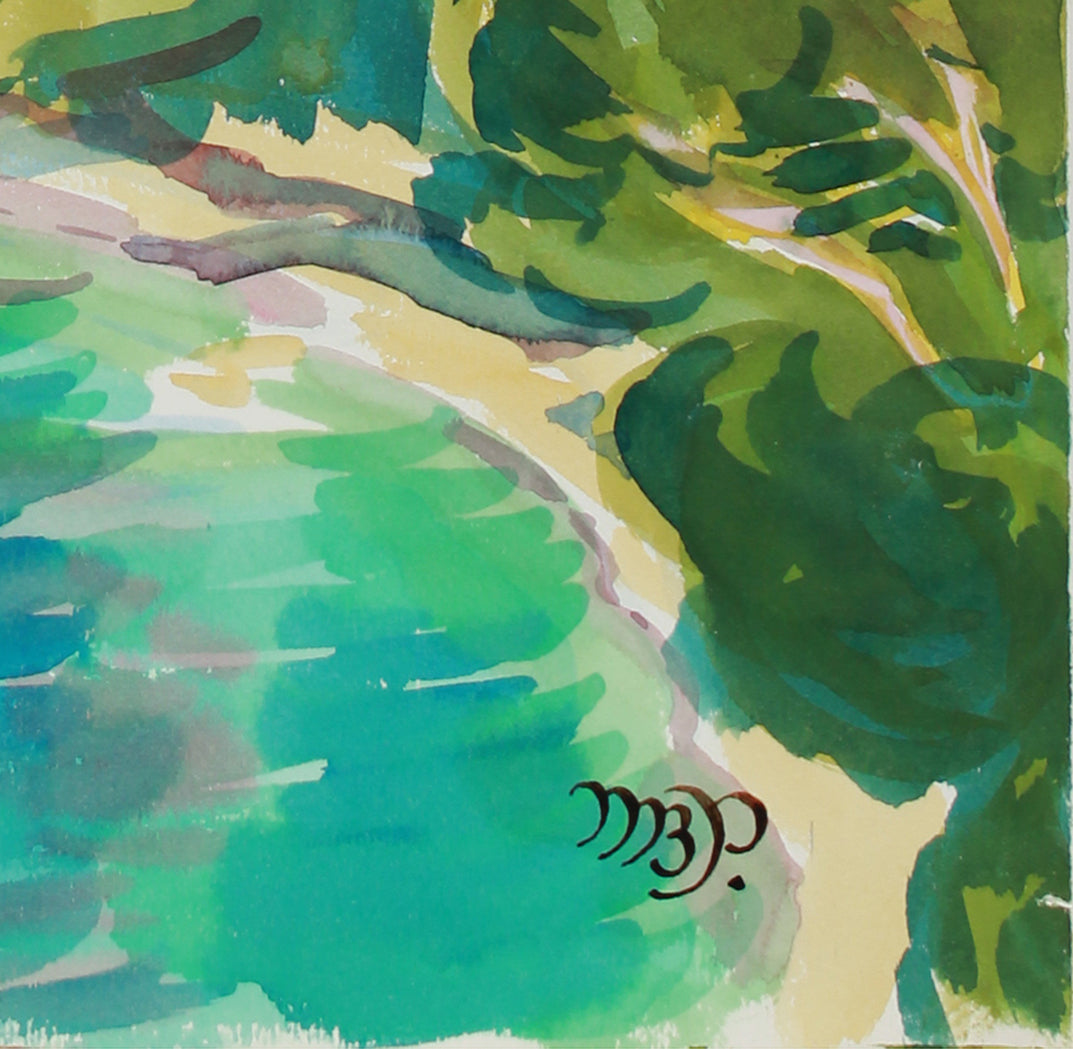 <i>Paloma Beach</i> <br> April 3, 1965 Watercolor <br><br>#A9960